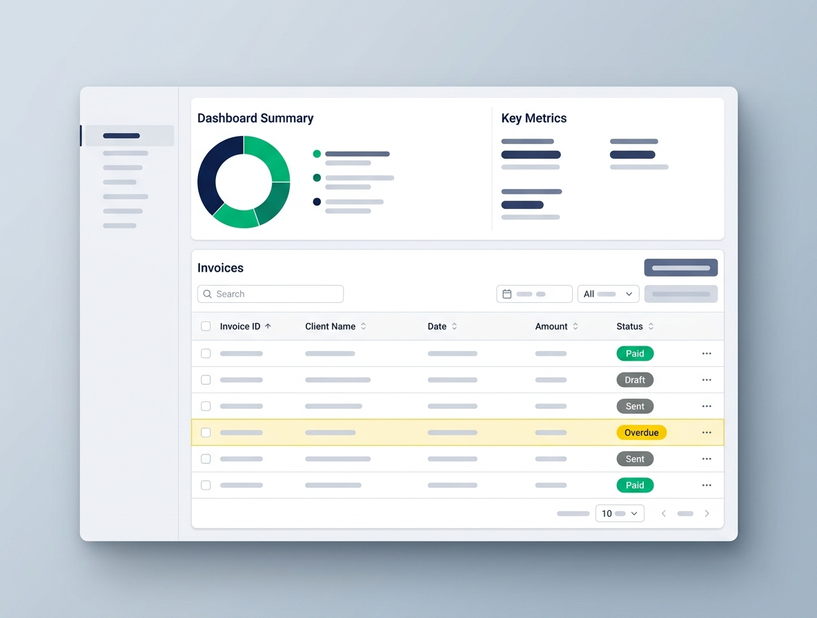Invoice status tracking dashboard